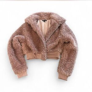 Papermoon Faux Fur Jacket in Light Pink
